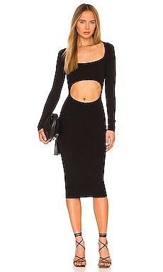 NBD Dacia Cut Out Midi Dress in Black from Revolve.com | Revolve Clothing (Global)