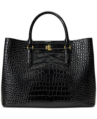 Marcy Large Embossed Satchel Bag | Macy's