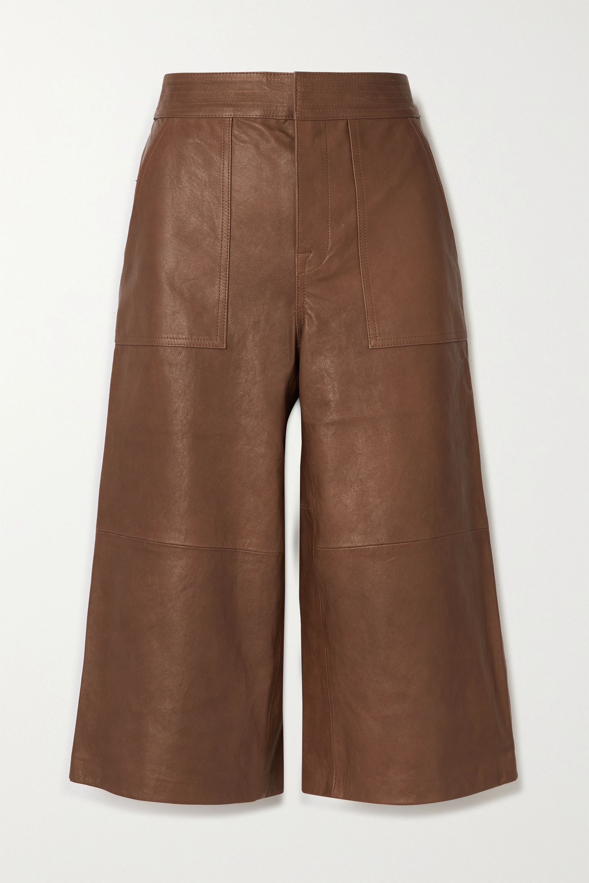 Tan Leather culottes | FRAME | NET-A-PORTER | NET-A-PORTER (US)