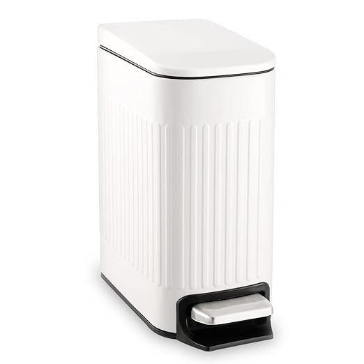 TrashAid Slim Bathroom Trash Can with Lid Soft Close, 6 Liter/1.6 Gallon Stainless Steel Small Ga... | Amazon (US)