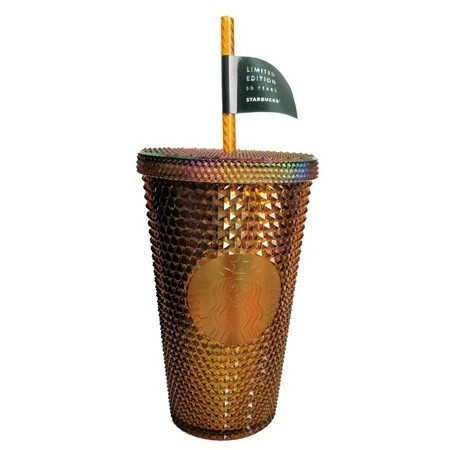Starbucks Limited Edition 50th Anniversary Gold Studded Cold Cup Tumbler 16 oz | Walmart (US)