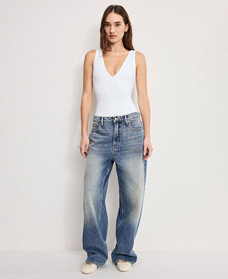 Women's Scuba V-Neck Bodysuit | Macy's