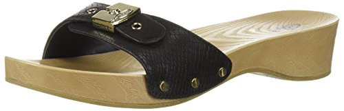 Dr. Scholl's Shoes Women's Classic Sandal Faux Wood Slide Sandal ,Black Snake Print,10 | Amazon (US)