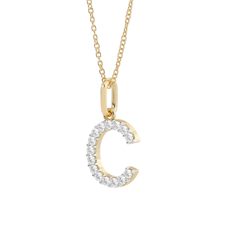 14K Gold Diamond Letter Pendant Necklace | Quince
