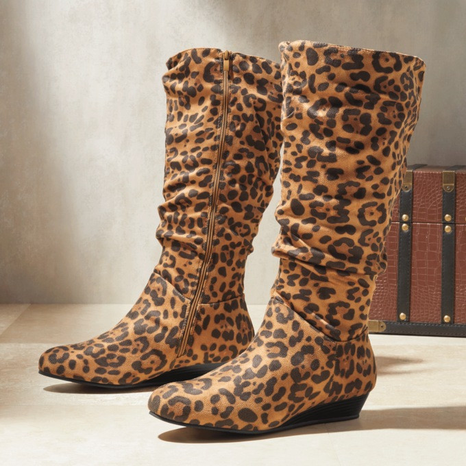 Amanda D'laurie Leopard Scrunch Boot | monroe+main