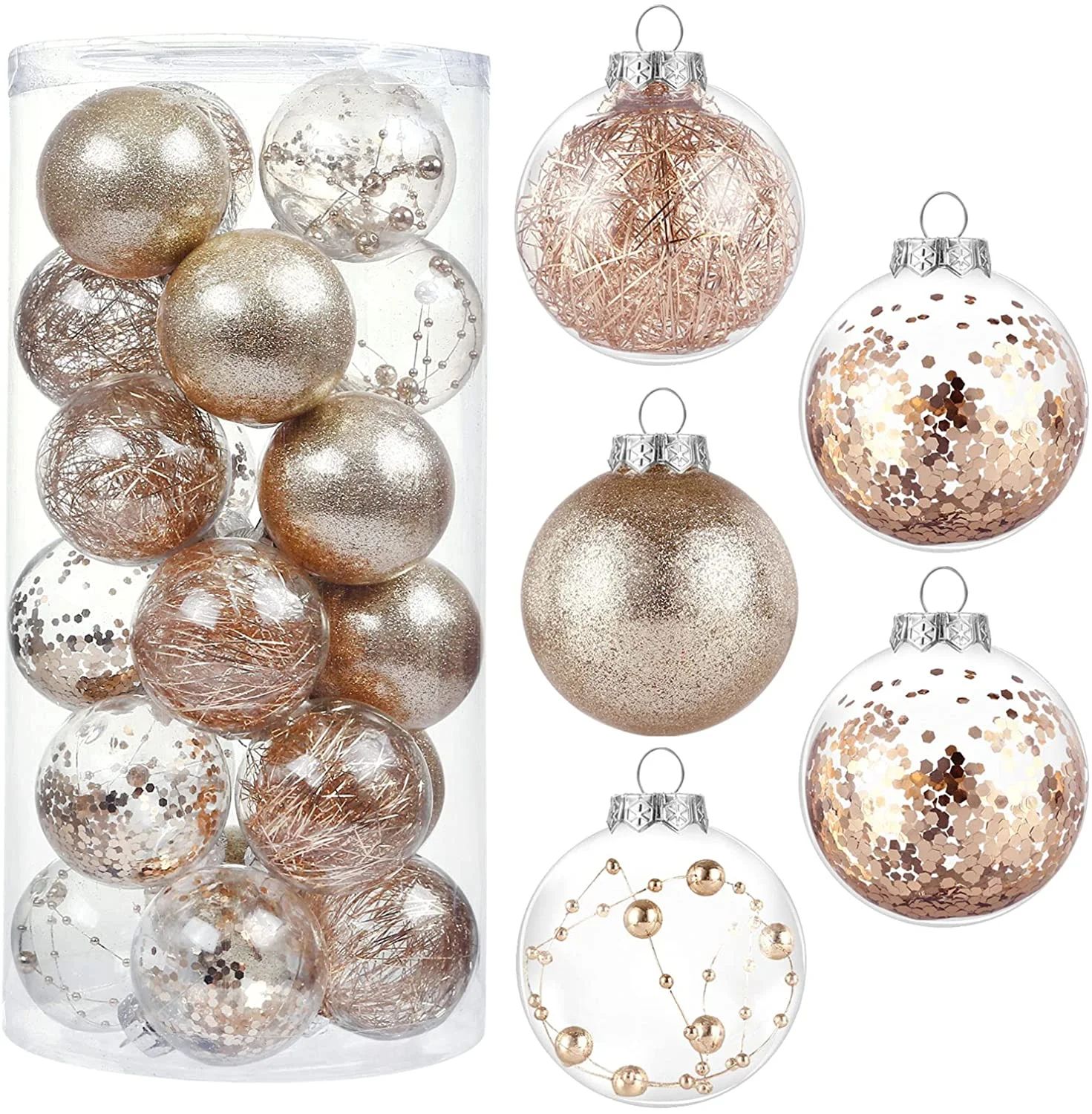 KESOTO 24Ct Christmas Ornament Balls 60mm/2.3", Shatterproof Christmas Tree Decorations Ornament ... | Walmart (US)