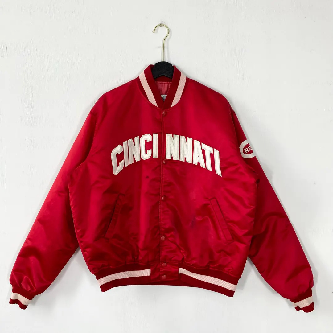 Vintage 90s Cincinnati Reds MLB Starter Satin Jacket Cincinnati Reds Varsity Bomber Jacket Button... | Etsy (US)