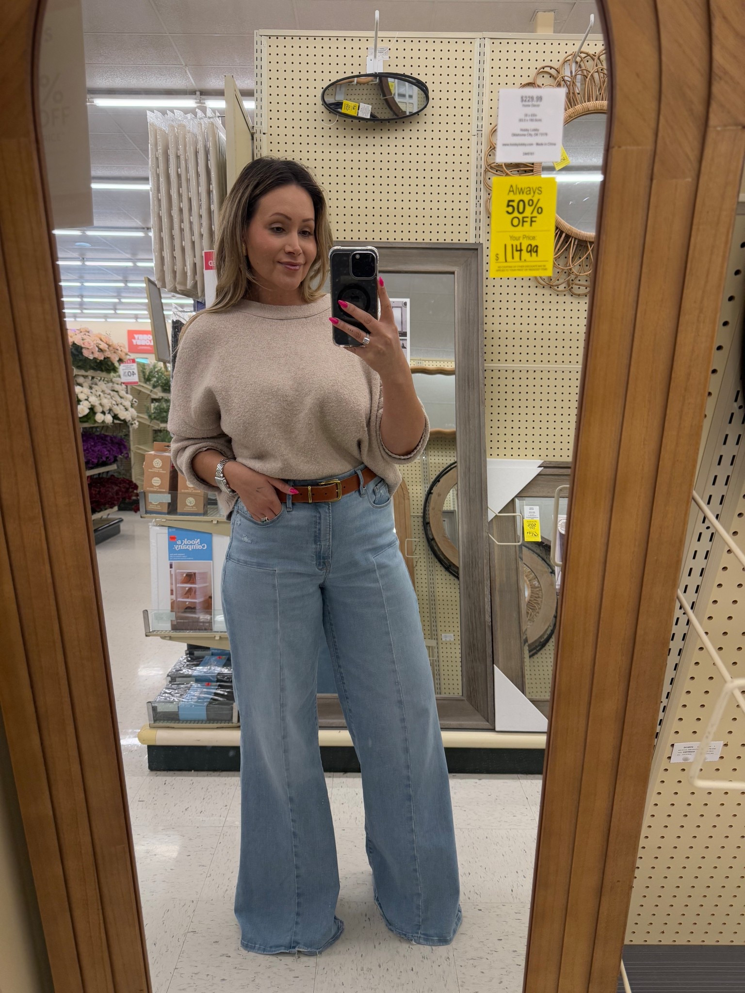 Light wash palazzo pants: 10 | I’m 5’5 wearing 4 inch heels. Super comfortable and have stretch. 
Cropped button front cardigan: (I’m wearing it backwards)

#LTKSaleAlert #LTKOver40 #LTKSeasonal