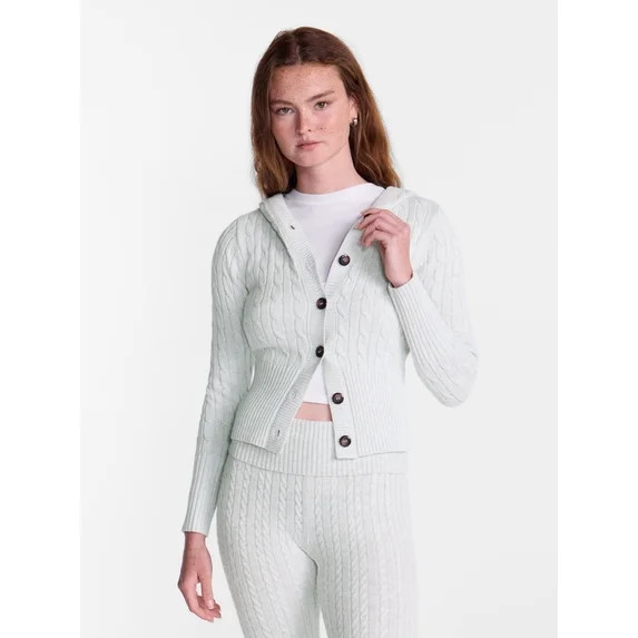 No Boundaries Button Front Hoodie Cardigan, Women's XXS-XXL | Walmart (US)