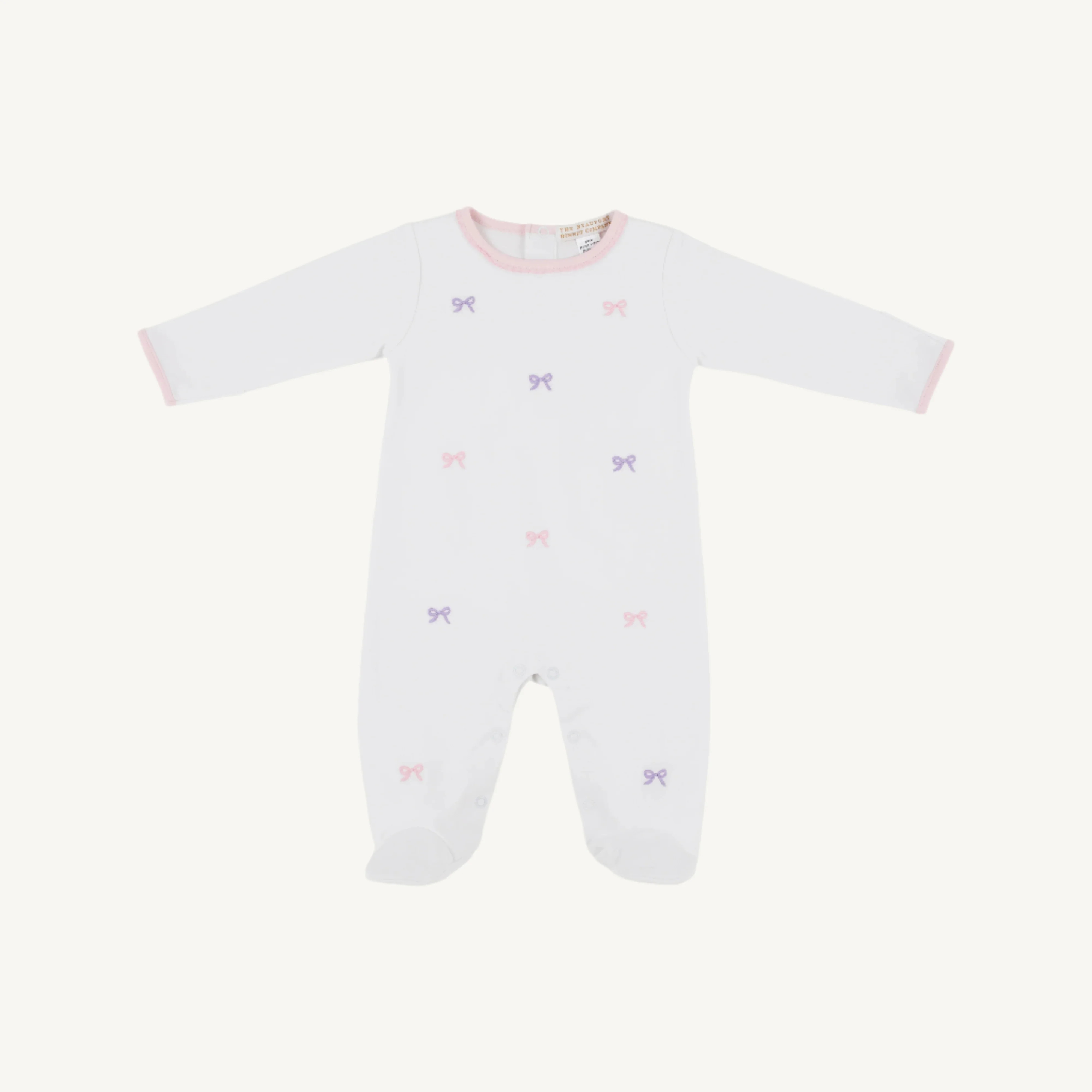 Rock Me Romper - Worth Avenue White with Bow Embroidery | The Beaufort Bonnet Company