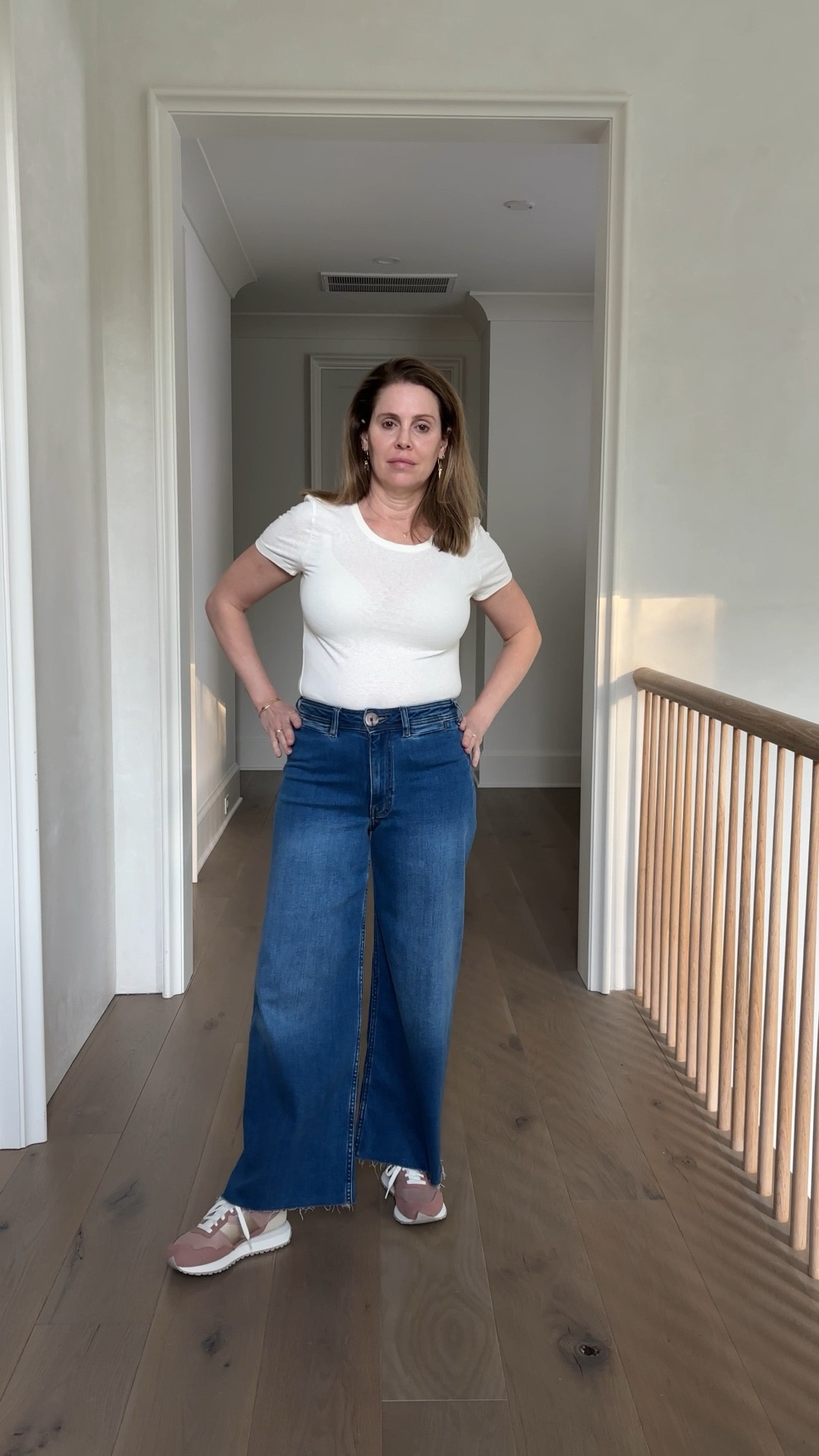 High waisted wide leg jeans.  Which is your favorite?  

The jeans fit true to size.  I'm 5'4" 120 lbs and wearing a size 27.  

Fall looks , Wide leg jeans, High waisted jeans, Dark blue jeans, light blue jeans, Denim, Ruffle blouse, Feminine top, Off while blouse, anthro jeans, mid rise jeans
#jeans
#LTKjeans


#LTKVideo #LTKOver40 #LTKShoeCrush