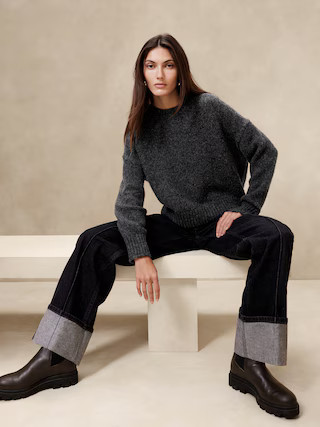 Mona Oversized Wool-Cotton Sweater | Banana Republic (US)