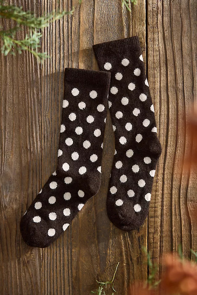Polka Dot Cozy Crew Socks | Anthropologie (US)