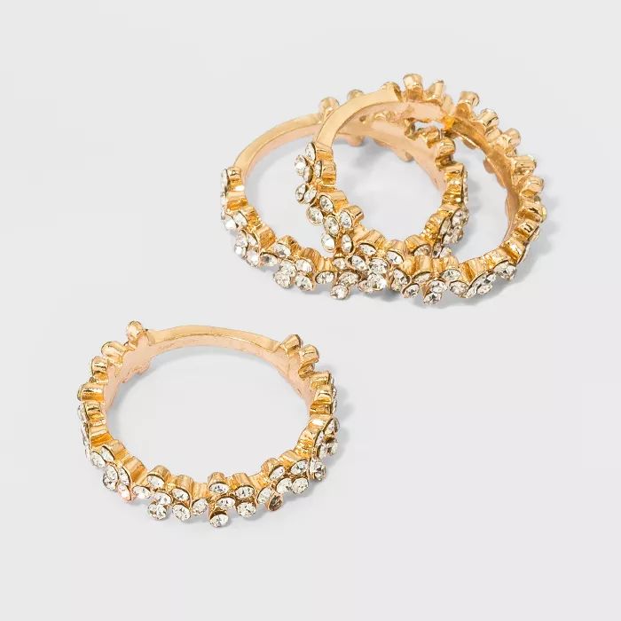 Crystal Floral Bands 3pc - A New Day™ Gold | Target