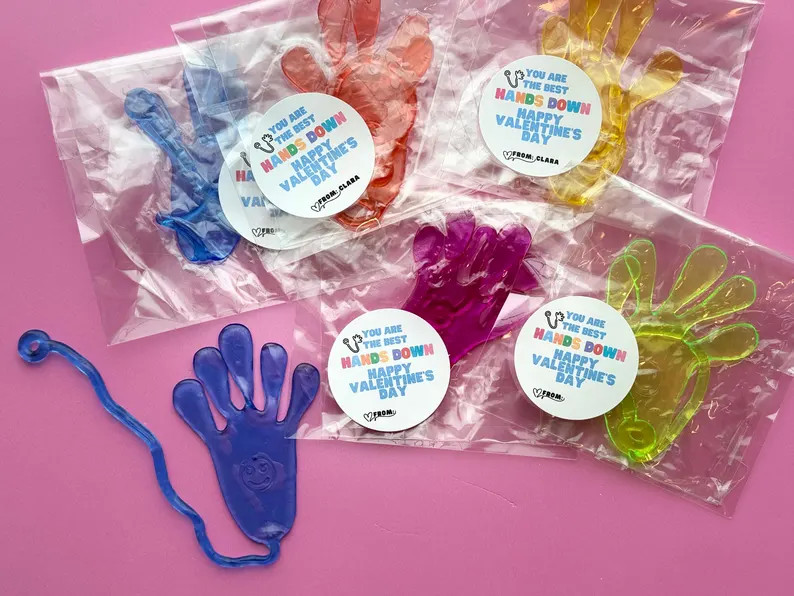 Sticky Hands Class Valentine Favor Personalized With Stickers, Valentine Favor for School Handout... | Etsy (US)