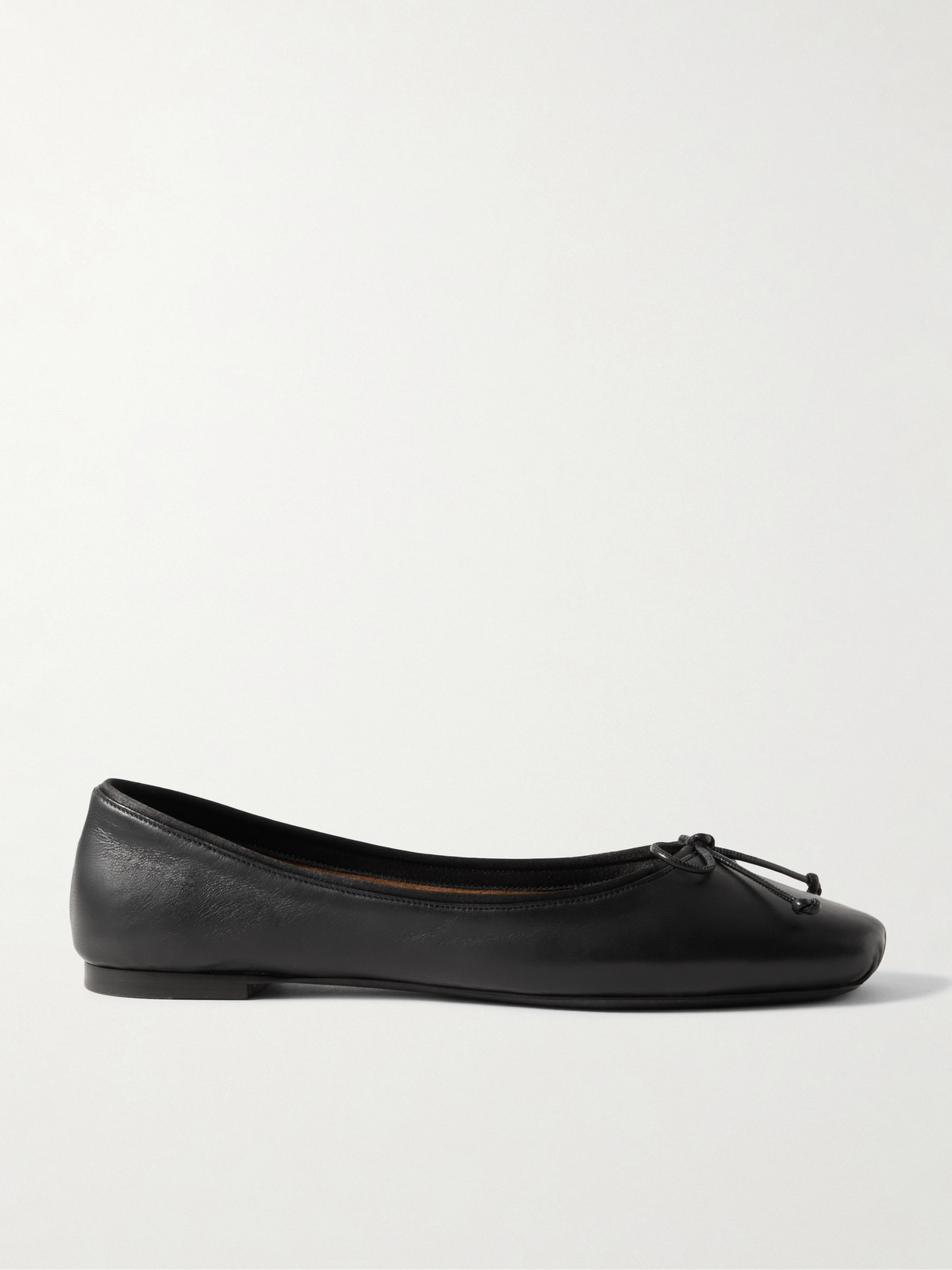 KHAITE - Charlotte Leather Ballet Flats - Black | NET-A-PORTER (UK & EU)