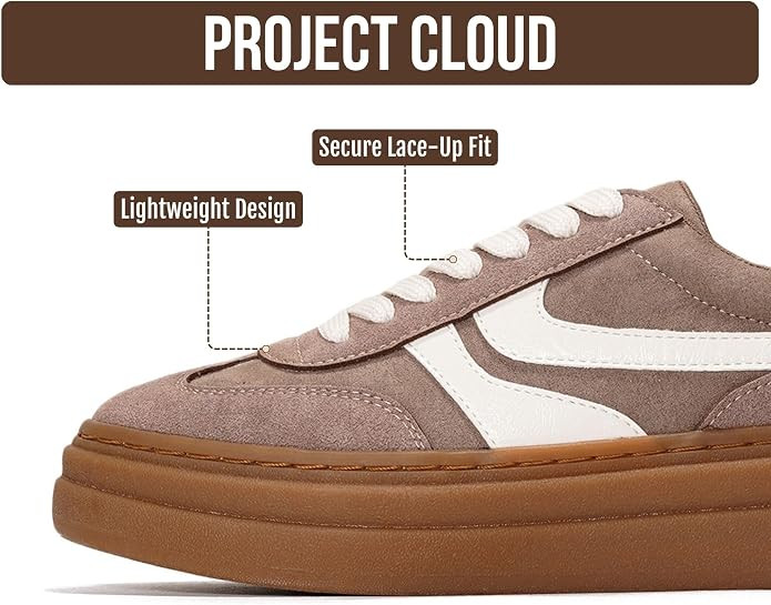 Memory Foam Insole for Comfortability; Non-Slip Casual Platform Shoes for Women Sneakers; Lightwe... | Amazon (US)