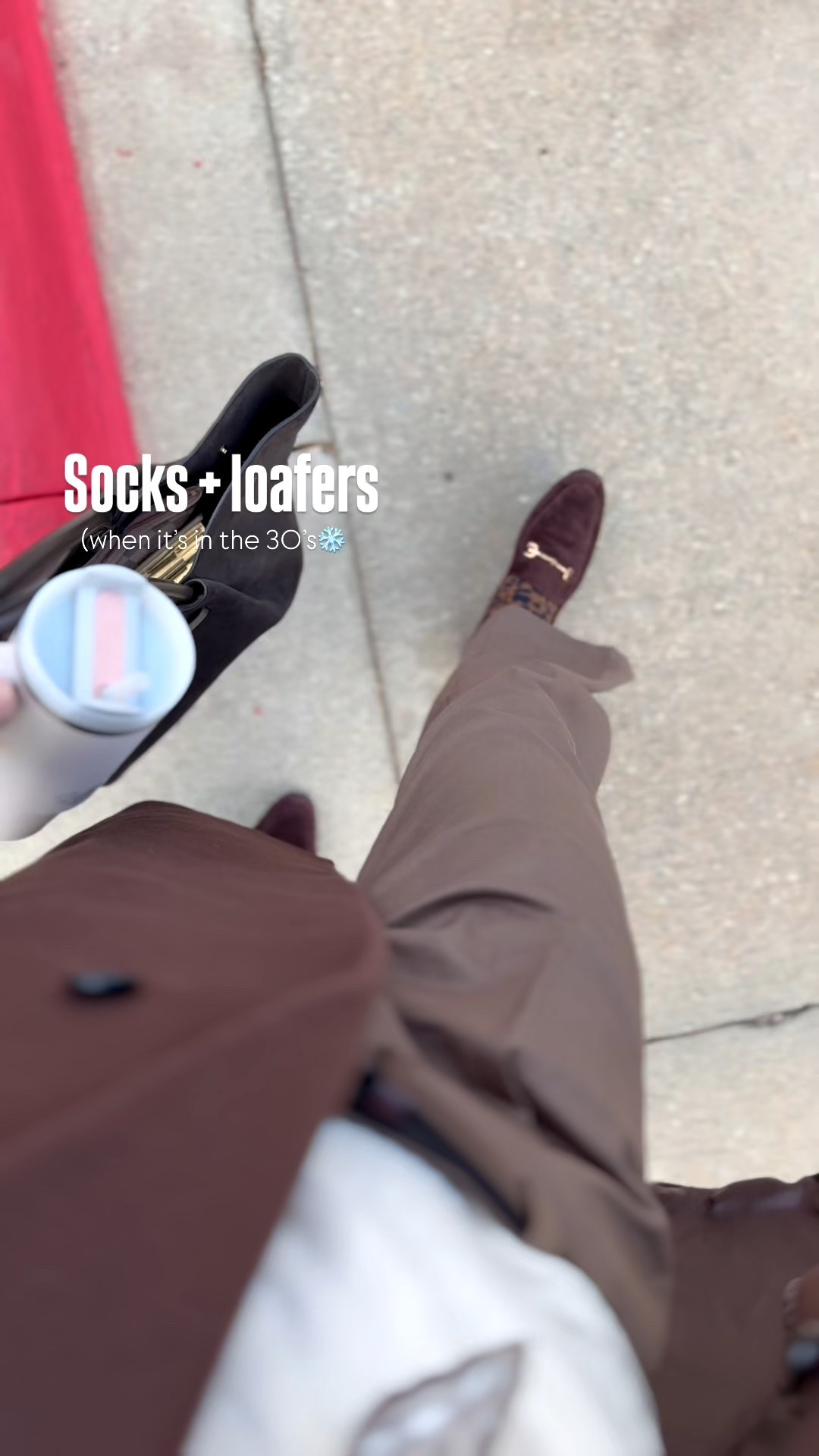 When you wanna wear loafers, but it’s just really cold add a cute pair of socks that will peek out under your trousers! 
Love this leopard print pair
🖤

#LTKStyleTip #LTKWorkwear #LTKOver40