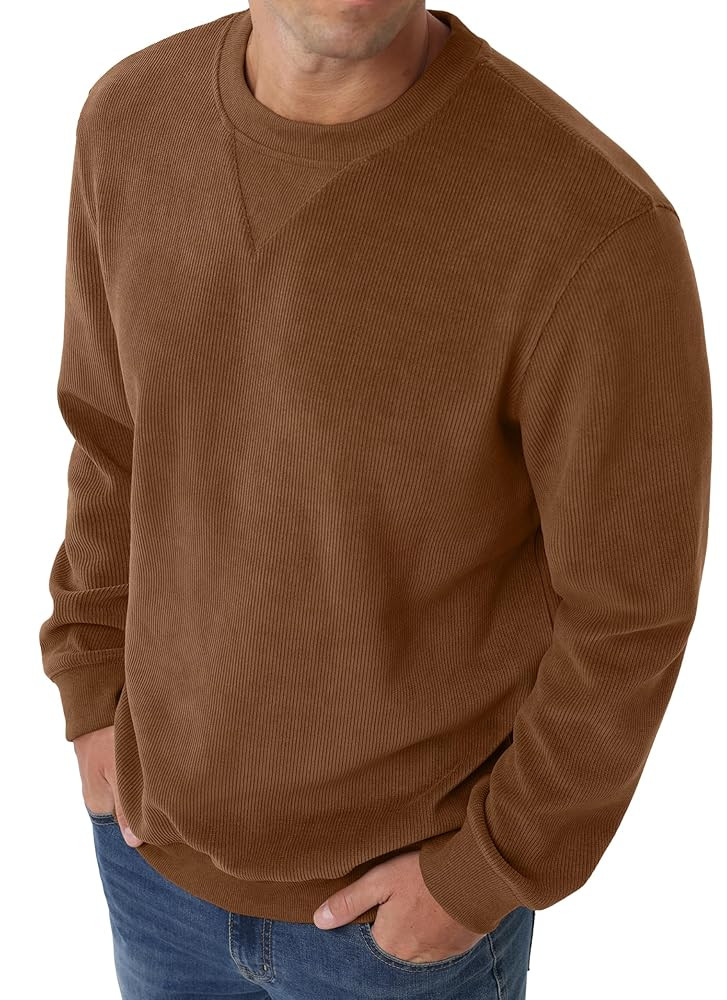 Sailwind Men's Corduroy Sweatshirt Casual Long Sleeve Crewneck Pullover Sweatshirts | Amazon (US)