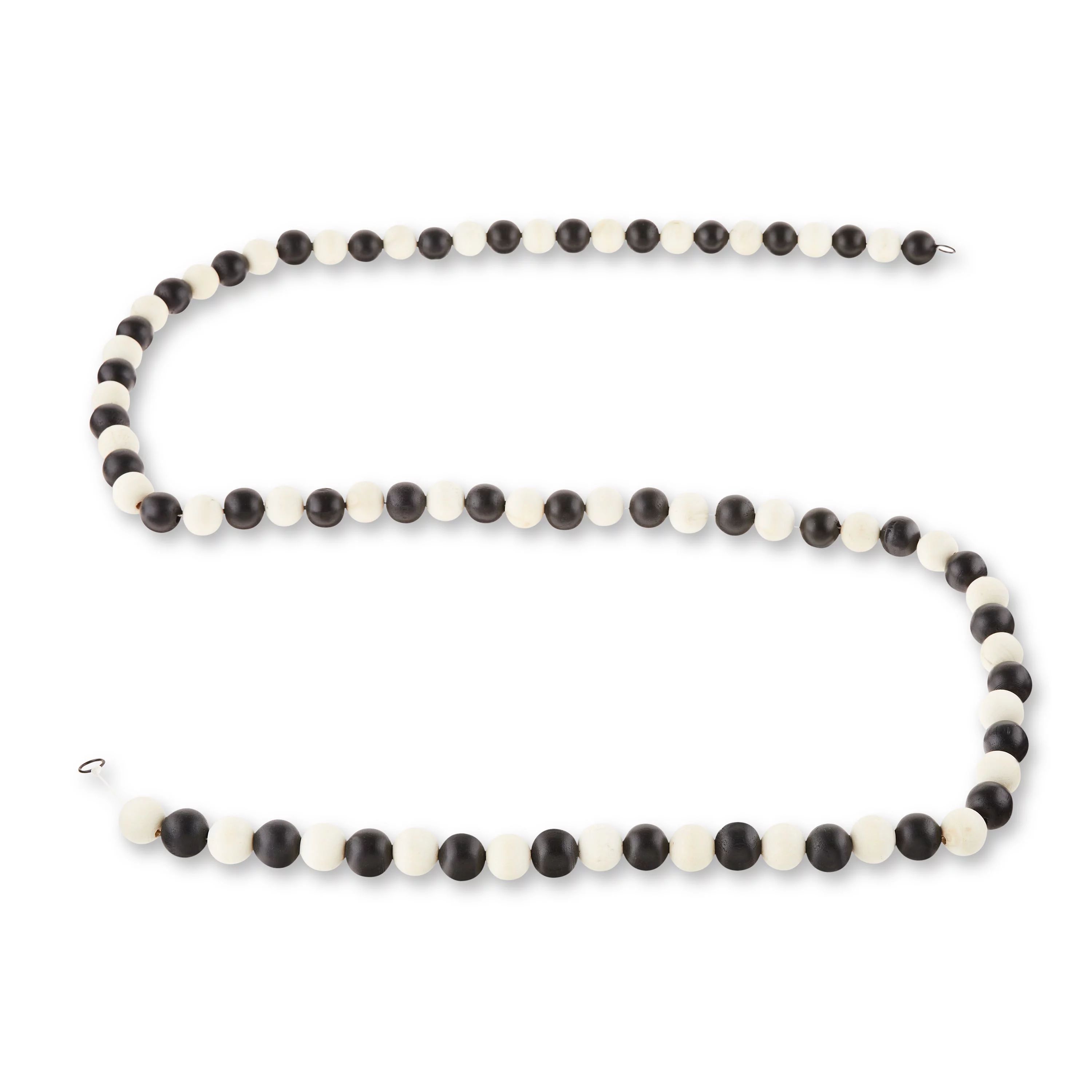 Black and White  Decorative 25mm Wood Bead Garland, 6 ft, by Holiday Time | Walmart (US)