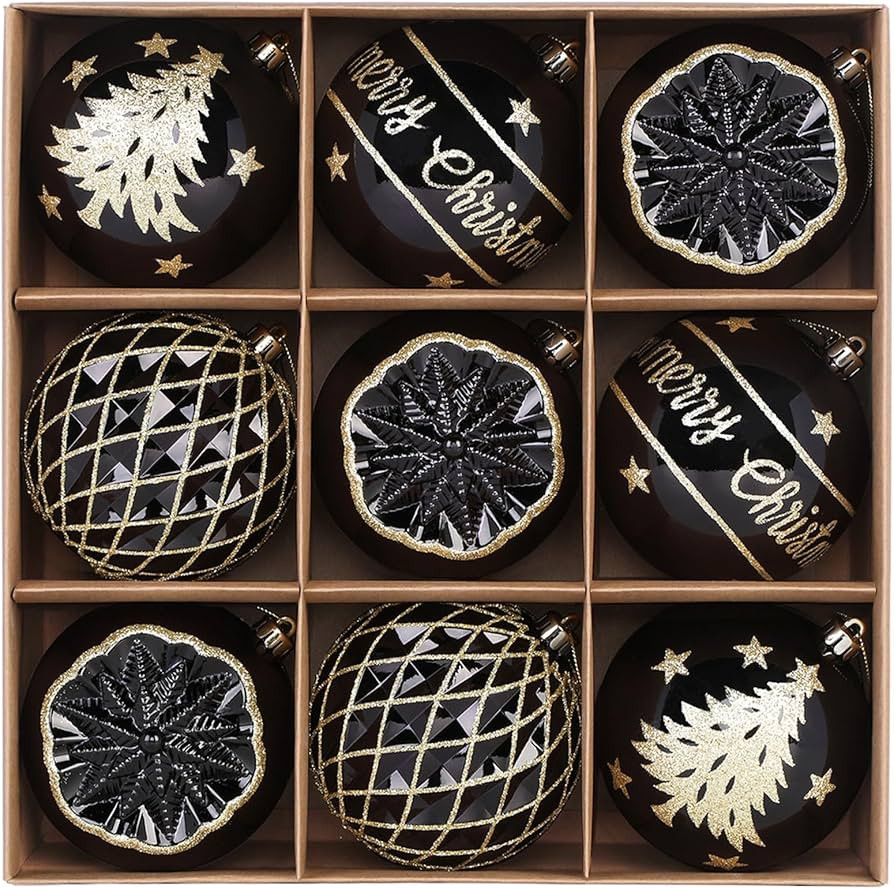 SHareconn 100MM/4 Inch Large Christmas Balls Ornaments, 9PCS Colored Shatterproof Plastic Decorat... | Amazon (US)