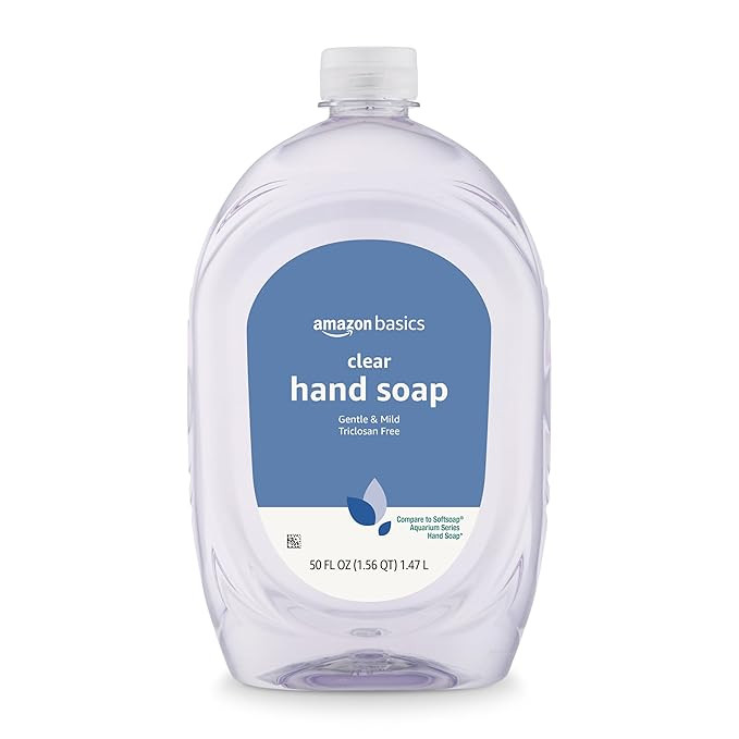 Amazon Basics Gentle & Mild Clear Liquid Hand Soap Refill, Triclosan-free, 50 Fluid Ounces, 1-Pac... | Amazon (US)