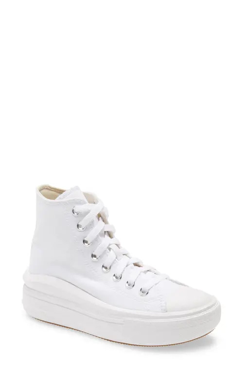 Converse Chuck Taylor® All Star® Move High Top Platform Sneaker in White/Natural Ivory/Black at Nord | Nordstrom