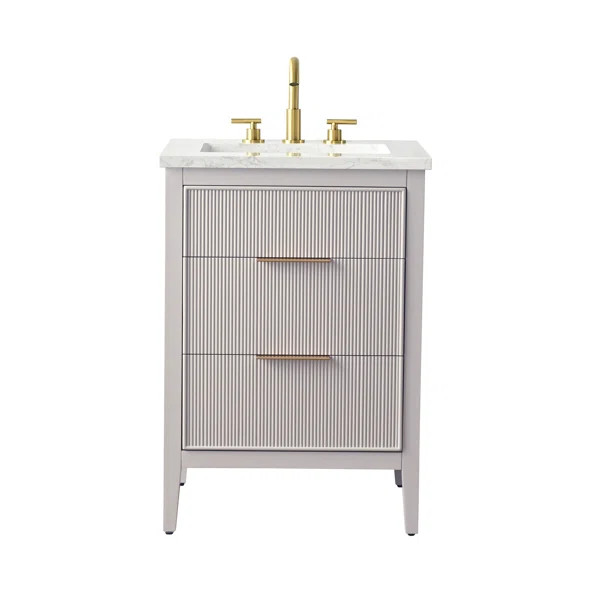 24'' Single Bathroom Vanity with Engineered Stone Top | Wayfair North America