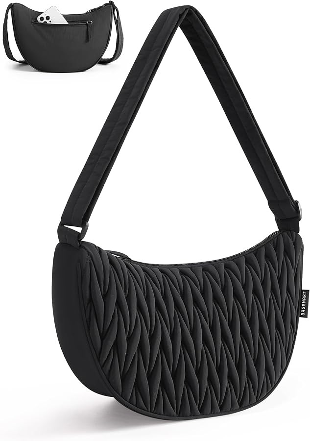 BAGSMART Small Crossbody Bag for Women Men Trendy，Quilted Crossbody Hobo Bag with Adjustable St... | Amazon (US)
