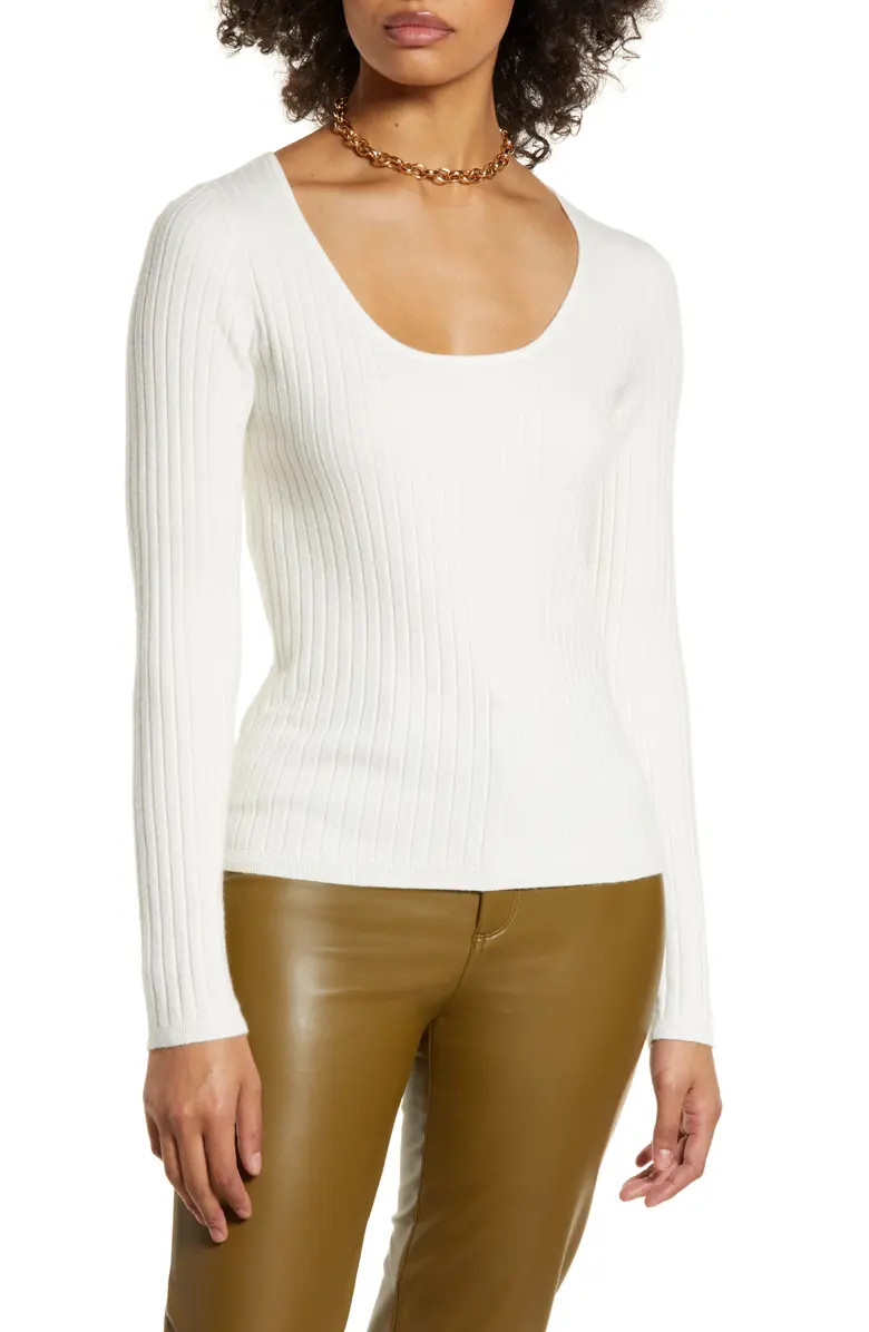 Rib Scoop Neck Sweater | Nordstrom