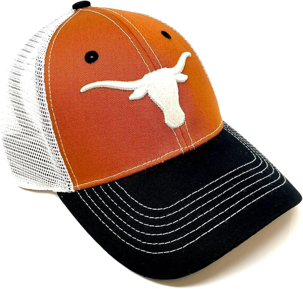 Eliminator Texas University Mascot Logo Curved Bill Mesh Trucker Snapback Hat | Amazon (US)
