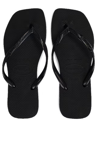 Slim Square Sandal in Black | Revolve Clothing (Global)
