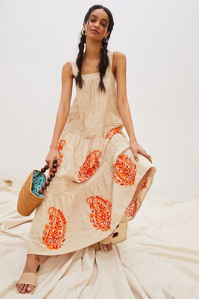 Felicity Embroidered Maxi Dress | Anthropologie (US)