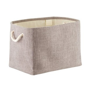 Grey Fabric Storage Bin with Rope Handles | The Container Store