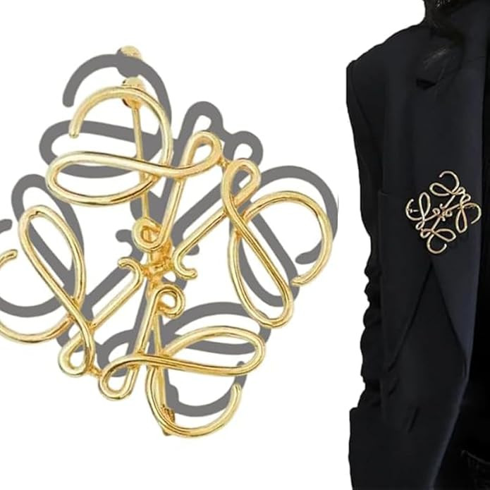 Gold Brooch Pin, Metal Fashion Accessory for Women Party Outfit Coat Scarf Bag Decoration Golden ... | Amazon (US)