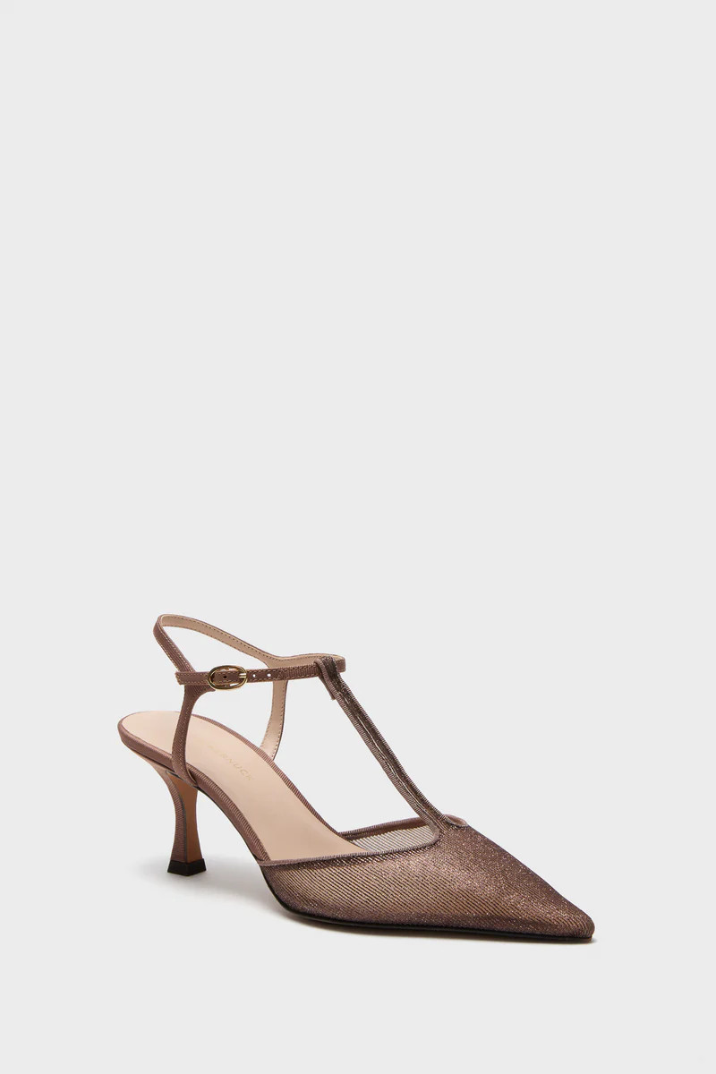 Mauve Metallic Mesh Margot Heels | Tuckernuck (US)