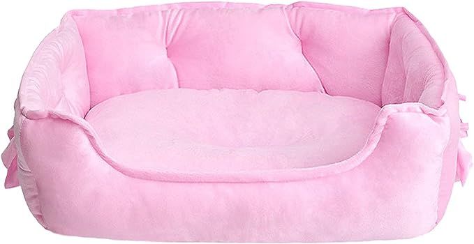 pawstrip Cute Princess Dog Bed, Soft Breathable Bowknot Pet Cat Cushion for Small Dogs, Waterproo... | Amazon (US)
