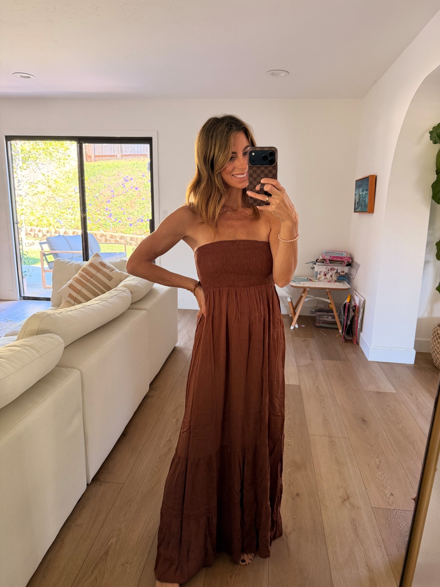 Taking this with me on vacation ti Hawaii! Trending brown, light weight strapless maxi dress. Trying to dress for paradise but with fall vibes! Can dress this up or down or simply thrown on as a swim suit cover up! I love casual, light weight dresses for when we’re on vacation to throw on between activities or just a quick walk on the beach! 

Brown dress, maxi dress, vacation dress, trending brown, vacation 

#LTKTravel #LTKSeasonal #LTKSwim