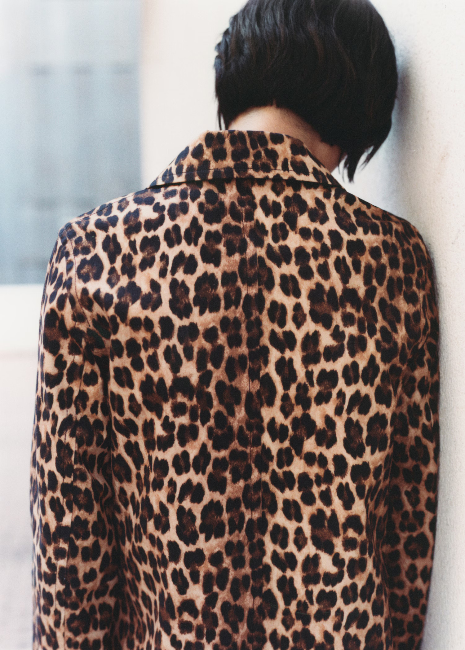 Leopard-print straight-fit coat | MANGO (US)