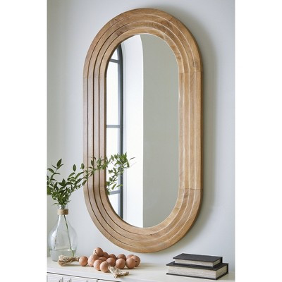 Signature Design by Ashley Daverly Wall Accent Mirror with Brown Wood Frame | Target