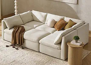 mopio Convertible Sleeper Sofa Bed with Fully Removable Covers and Storage, Oversized Modular Sle... | Amazon (US)
