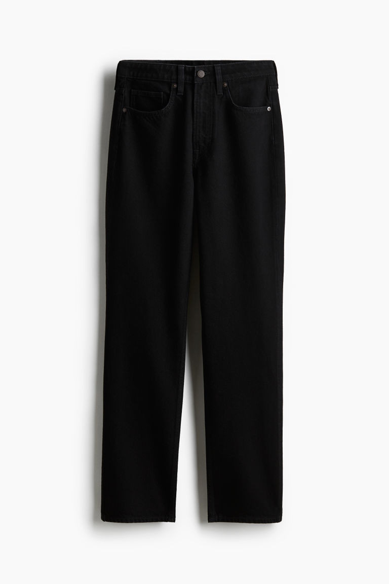 H & M - Straight High Jeans - Black | H&M (US + CA)