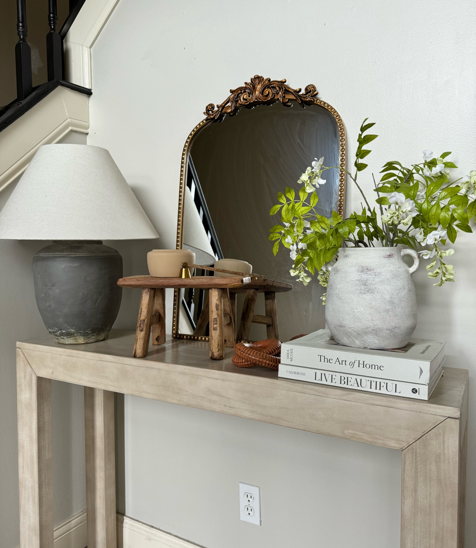 The perfect stool for my Entryway/foyer table 

#LTKfindsunder100 #LTKSeasonal #LTKhome