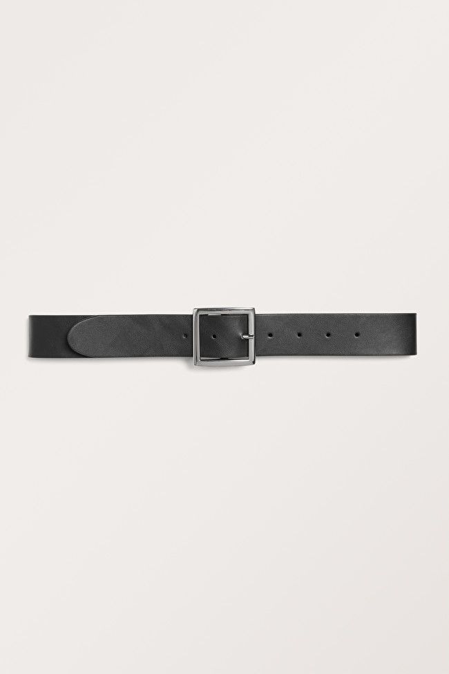 Black faux leather waist belt | Monki