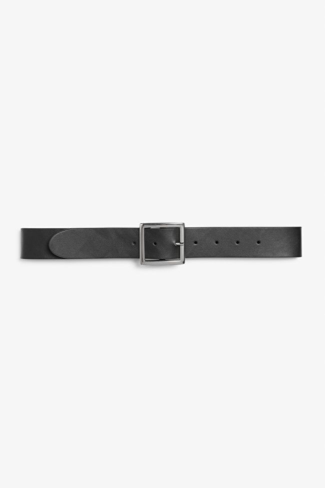 Black faux leather waist belt | Monki