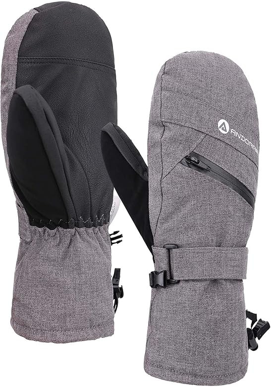 ANDORRA Women's Touchscreen Ski and Snowboarding Mitten with Diagonal Zippered | Amazon (US)