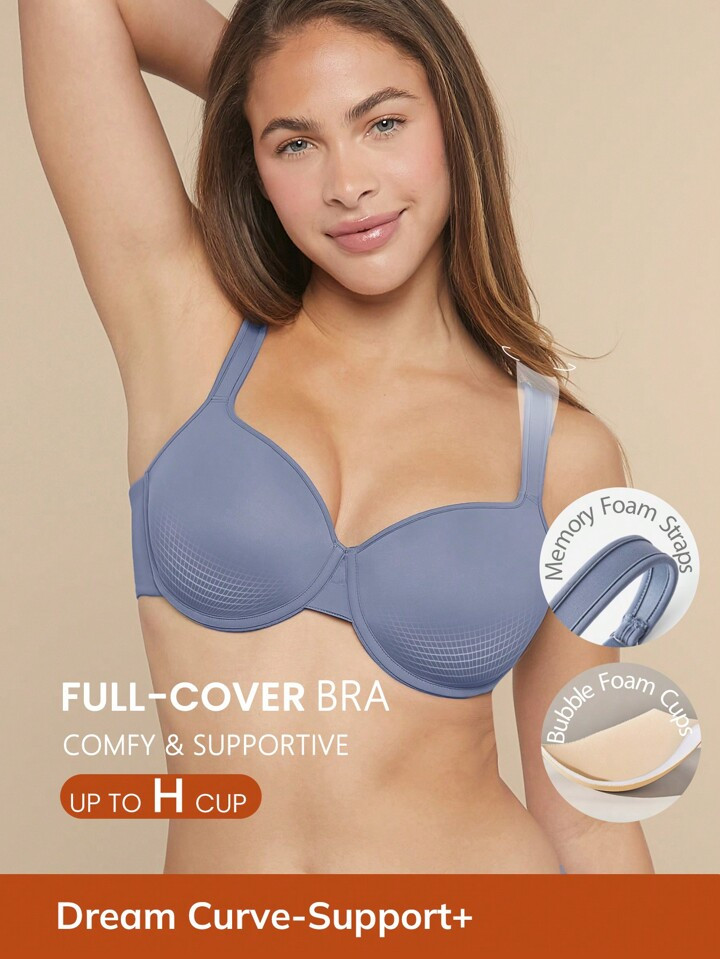 LUVLETTE Dream Curve Support+ Full Coverage  Push Up T-Shirt Bra | SHEIN