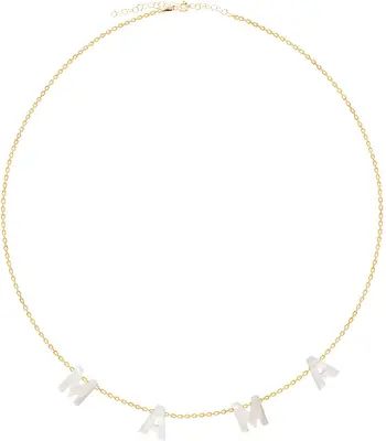 GABI RIELLE 14K Gold Plated Mother of Pearl Mama Necklace | Nordstromrack | Nordstrom Rack