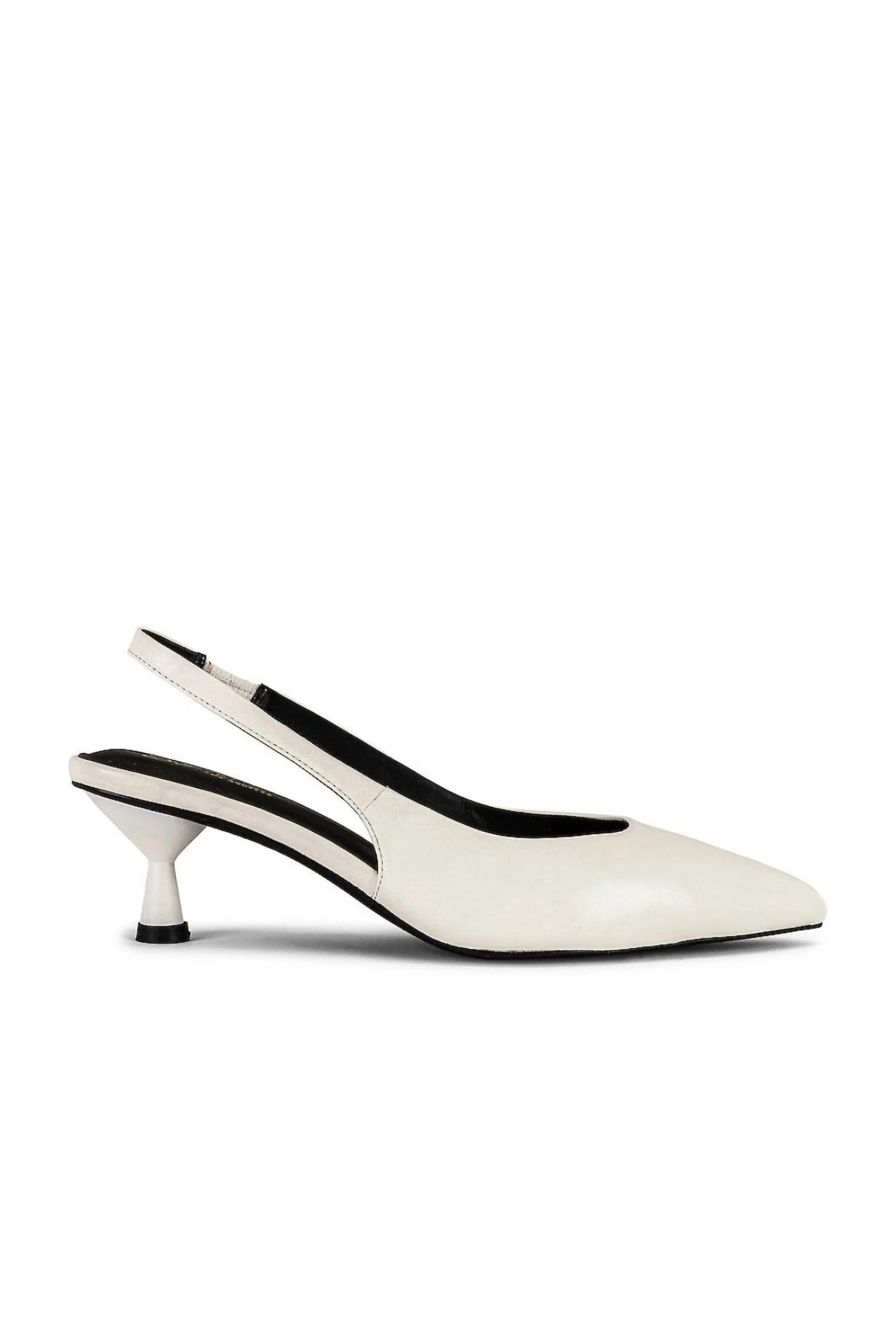 Slingback Heel In Off White | Shop Simon