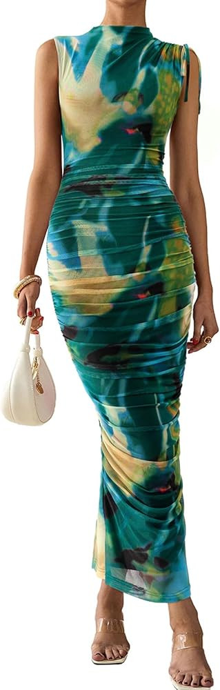 PRETTYGARDEN Maxi Floral Dresses Long Dress | Amazon (US)